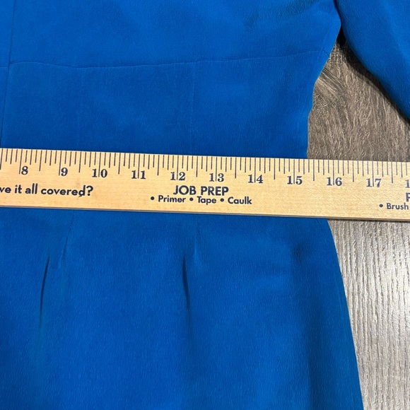 Vintage Pape’ll Too Elegant Teal Women's Dress 100% Silk size 6 - Picture 8 of 16